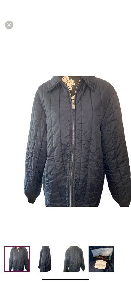 Chaqueta acolchada Fieldmaster azul marino para hombre grande alta vintage informal pesca Foto 3 de 4