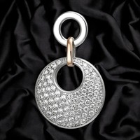 AnhäNger 925 Sterling Silber Bicolor Vergoldet 80 Zirkonia SilberanhäNger