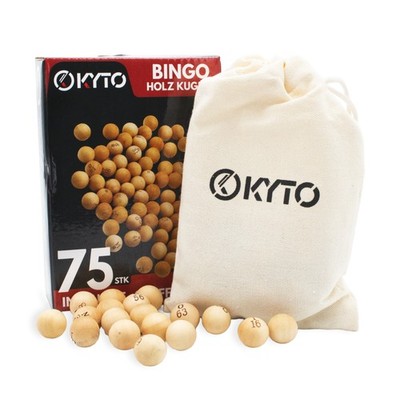 Kyto Bingo Holz Kugelset 75 tlg für Bingo Spiel & Bingo Deluxe Bingogame Zubehör