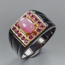 Vintage ring Ruby Ring 925 Sterling Silver Size 8 /R437132