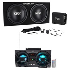 MTX Terminator TNP212D2 1200w Dual 12 Subwoofers/Box/Amp Package Free Speaker