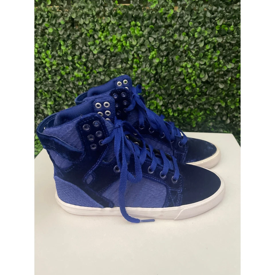 Supra Azul Real Terciopelo Skytop H Tops Altos Mujer’s Talla 6 Foto 4 de 4