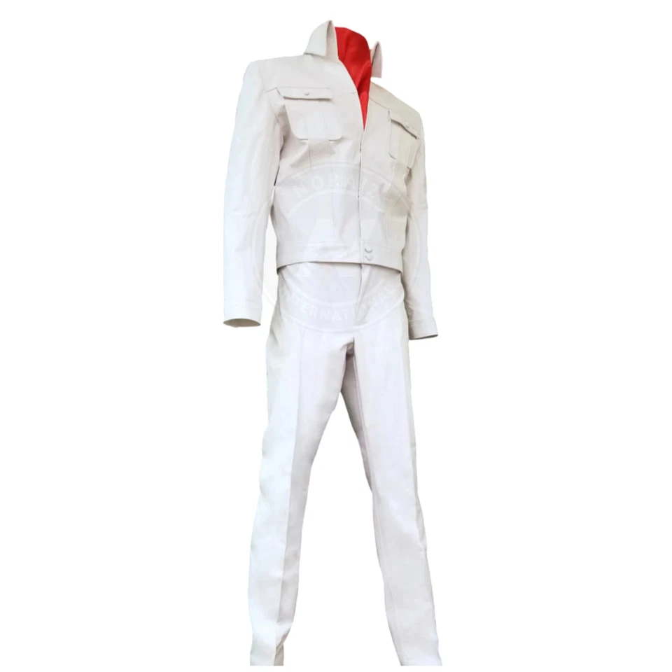 White Soft Sheepskin Leather Elvis 1968 Comeback Suit | Tribute Costume Outfit - Image 3 of 4