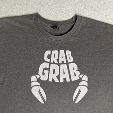 Rare Vtg. Y2K Crab Grab Snowboarding Faded Dark Gray T-Shirt Large/XL Skate