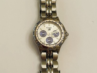 Vtg 1999 Fossil Blue Watch BQ-9022 Chronograph Luminous