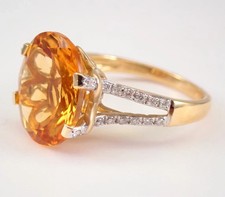 2.50Ct Oval Lab-Created Citrine Solitaire Engagement Ring 14K Yellow Gold Plated