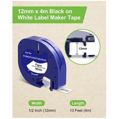 1/2 inch x 13 feet Tape Refills for Letratag LT-100T