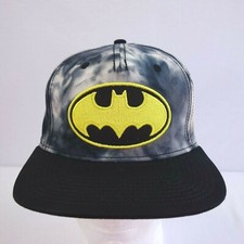 Batman Embroidered Logo Gray Camo Flat Bill Snapback Baseball Cap Hat