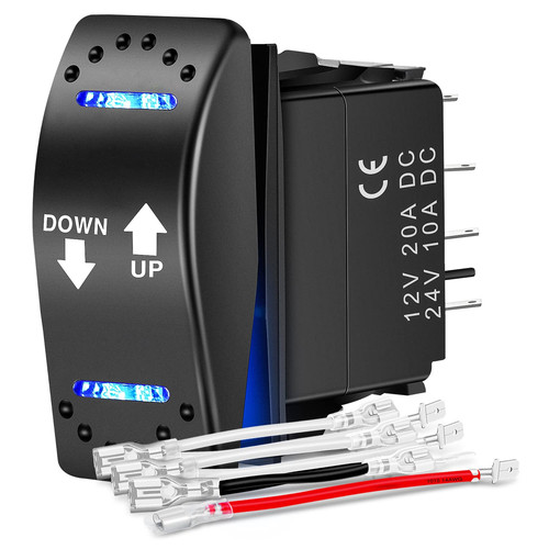 DPDT 20A 12V Polarity Reversing Momentary Rocker Switch
