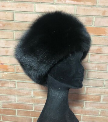black FOX FUR HAT CAPPELLO COLBACCO PELLICCIA di VOLPE nera FOURRURE PELZ  renard | eBay