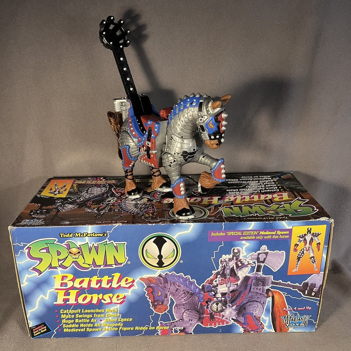 Vtg 1995 McFarlane Spawn Battle Horse W Box, NO SPAWN FIGURE | eBay