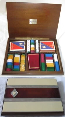 coffret jeu de cartes dal negro italy treviso en bois années 60 - Photo 1/4