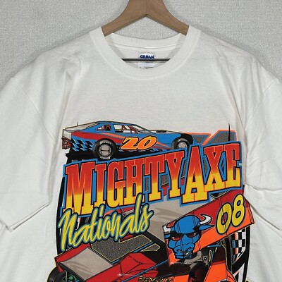 Mighty Axe Nationals 2008 Y2K Mens L Short Sleeve Cotton Graphic
