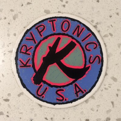 One Authentic /Vintage Kryptonics U.S.A.Skateboard Sticker, New O