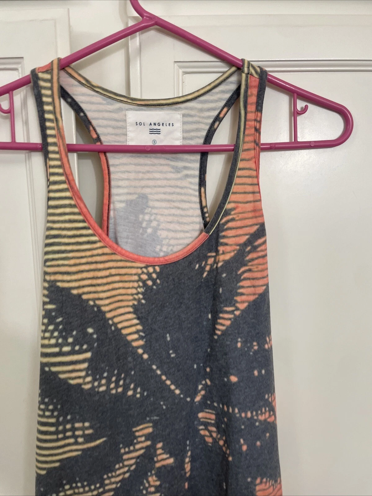 PALM ANGELS Anthropologie Sol Angeles Tank T Shirt Vestito Tg S Palma Multicolore Elasticizzato S