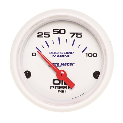 #ad AutoMeter 200758 Air Core Marine Electric Oil Pressure White 0 100Psi 2 1 16quot; $52.80