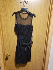 WHITE BY Vera Wang Dress Sleeveless Women's Size 8 Black Asymmetrical