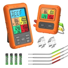 Wireless Meat Smart Thermometer w/ 4 Probes for BBQ Grilling Baking TS-TP40