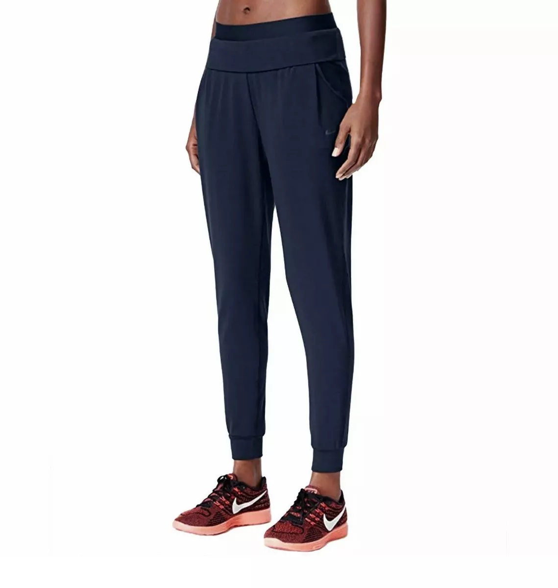 Nike Women's S Athletic Dri-FIT Pants Black 686117-451 Running Training One  Day