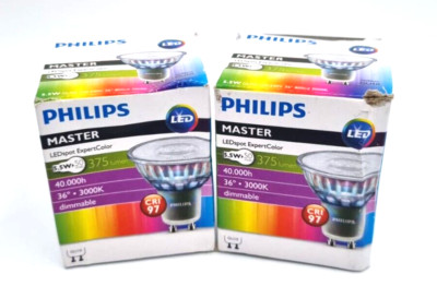 2 x Philips MASTER LEDspot ExpertColor 5.5-50W GU10 RA97 3000K 36° DIMM G629