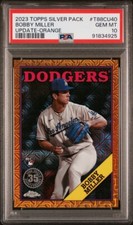 Bobby Miller 2023 Topps Silver Pack Rookie Orange Refractor /25 PSA 10 Dodgers