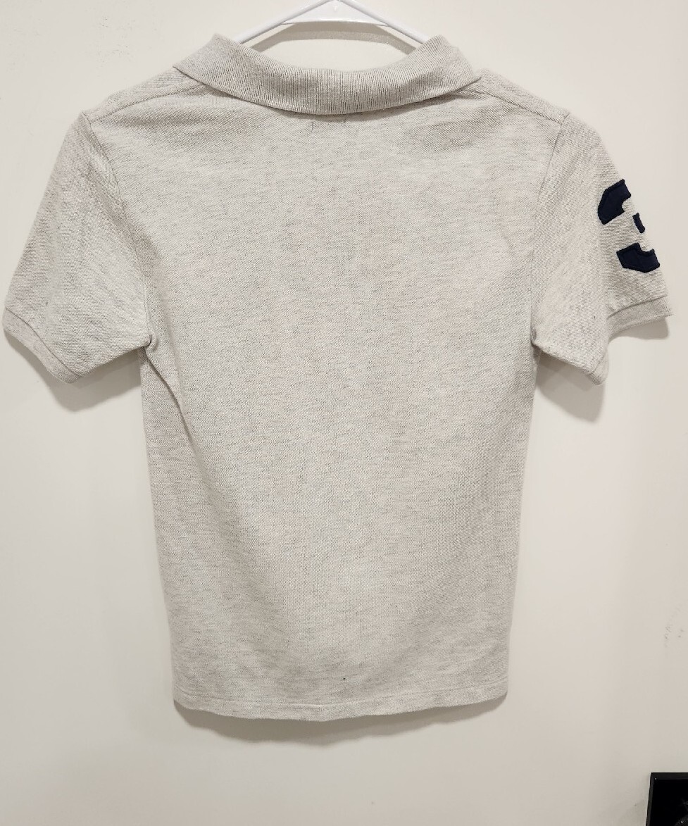 Polo Ralph Lauren Boys Size S/P 8 Big Pony Gray Short Sleeve