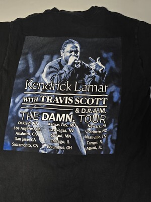 VTG Kendrick Lamar Shirt Damn Tour Travis Scott DRAM Rap Concert