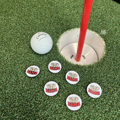 (QTY 6) NEW Alabama Crimson Tide BAMA NCAA Licensed Golf Ball Markers