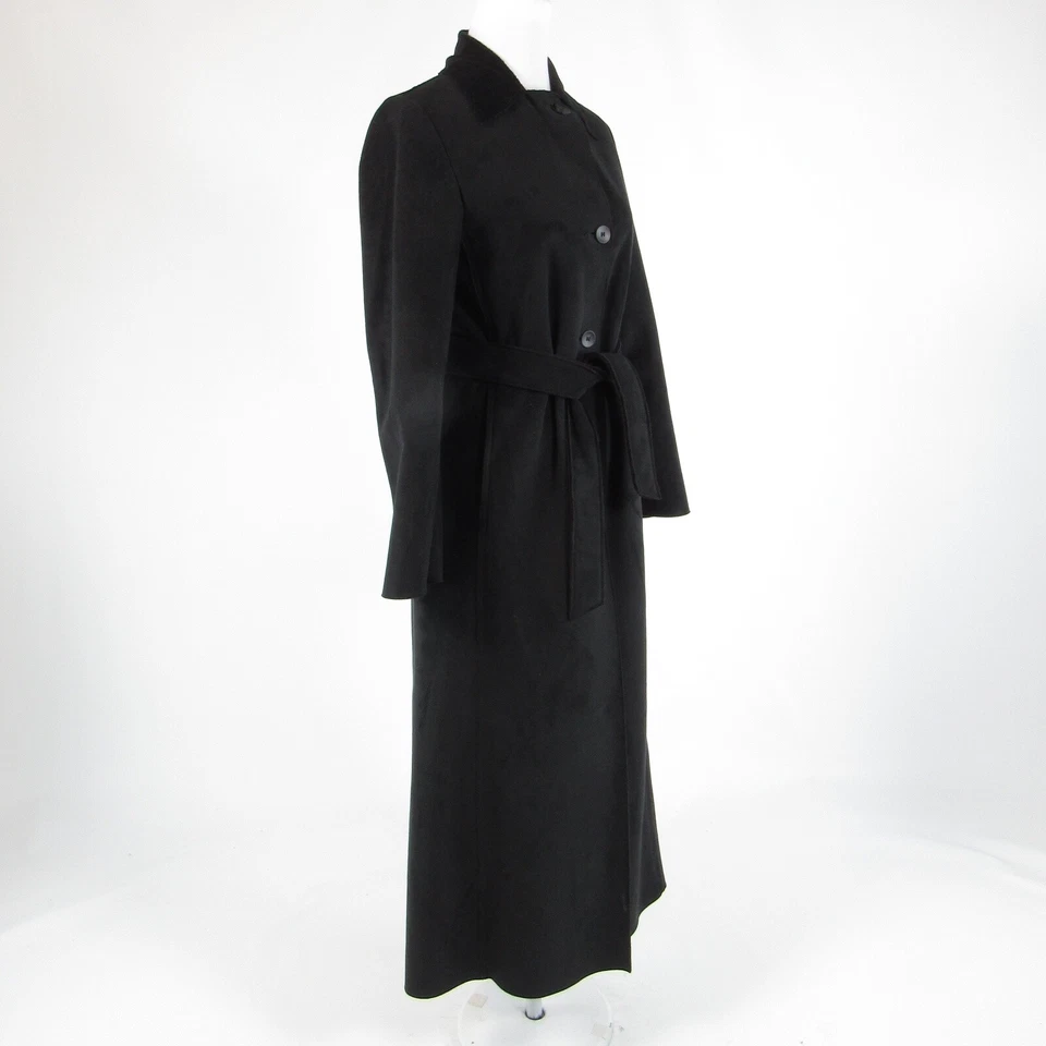 Abrigo largo de gamuza sintética negro HECHO EN ITALIA DE BENETTON IT40 6 Foto 3 de 4