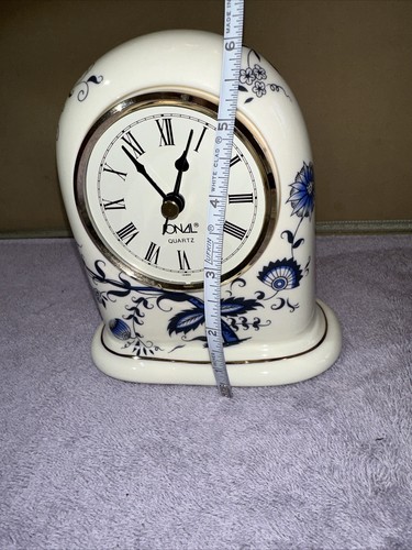 JONAL QUARTZ MANTLE CLOCK Delft Blauw BLUE Color FLORAL DESIGN For Parts - Picture 6 of 7
