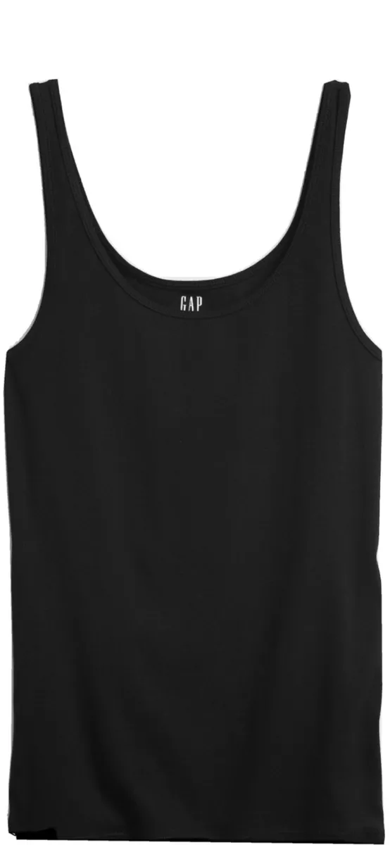 Gap Factory Black Ribbed Scoop Neck Favorite Tank Top Large NEW eBay