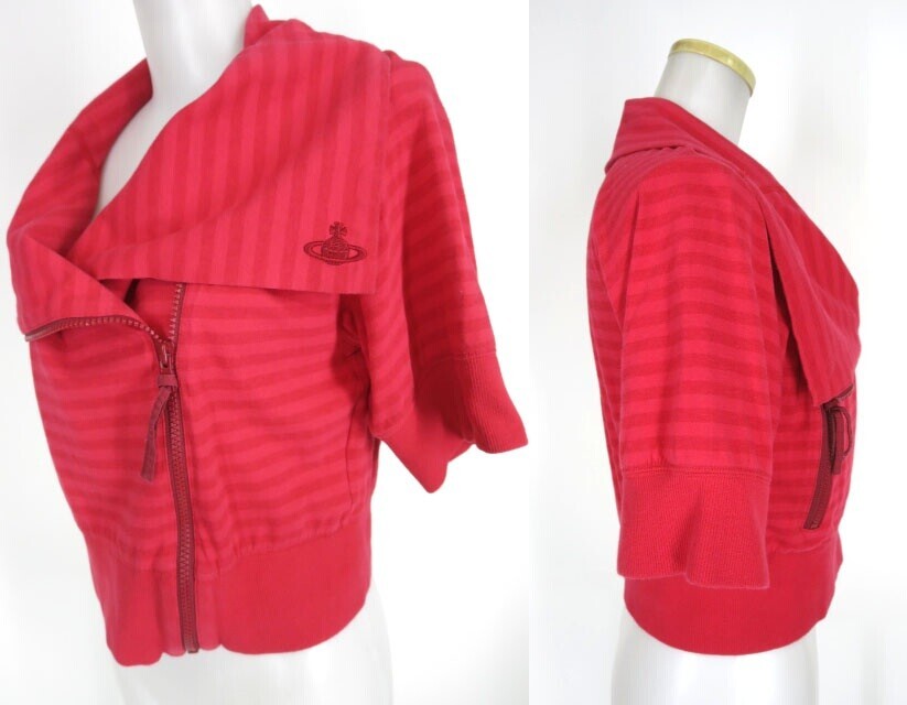 Vivienne Westwood Red Label Tops Striped Red Short Sleeve Rider 