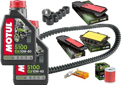 KIT/INSPEKTION YAMAHA XMAX/400 2013 2017 ÖL MOTUL FILTER KERZE RIEMEN ROLLEN
