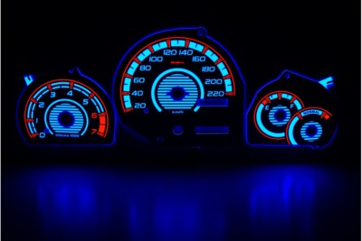 Ford Escort MK7 design 2 glow gauge plasma dials tachoscheibe glow shift indicat