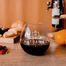 Engraved 720ml Stemless Wine Tumbler Glass