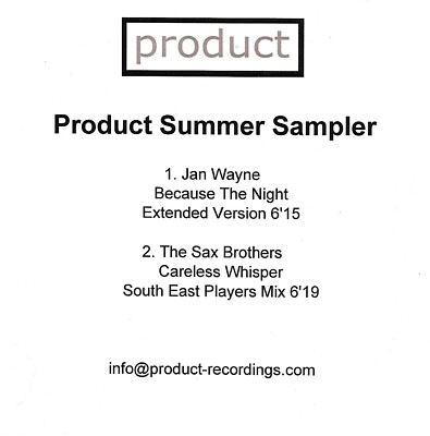 Jan Wayne/Sax Brothers-Product Summer Samplers  2-track DJ promo CD single 2002