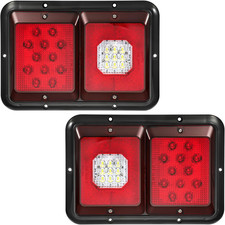 2Pcs Double Led Trailer Tail Lights with Horizontal Mount Dual Stop Turn Tail Ba
