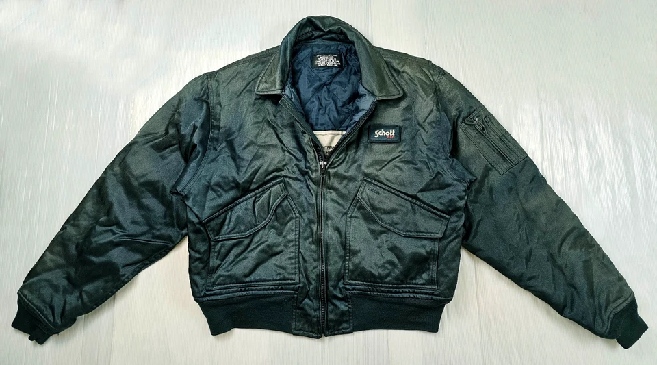 *HOT VTG Men's SCHOTT FLYER'S @ CWU-R BOMBER MILITARY FLIGHT LINED TEAL Jacket L - Image 3 of 4