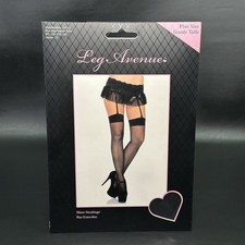 Sheer Thigh High Stockings Plus Size Black Halloween Costume Festival Dance
