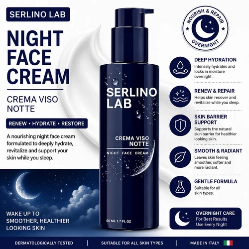 Serlino Lab Men's Anti-Aging Night Face Cream - Retinol & Hyaluronic Acid Daily