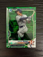 2021 Bowman Chrome Sapphire Green #BCP190 Astros Jeremy Pena /125 MT