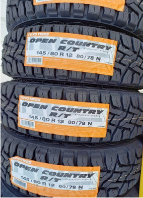 a Set of 4 145/80r12 TOYO Open Country R/t Tires Mud SUV for off
