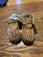 Baby Moccasins Beaded Soft Deer Skin Moccasins