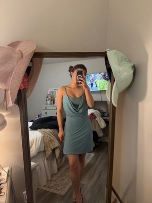 herve leger light blue dress Blue Crush , Creative Director @ochsmichelle wearing the Cecilia Dress, #herveleger #HLSS25