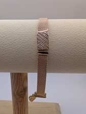 Pandora Reflexions Bracelet Rose Gold W/Pave Clasp Plus 3 Genuine Charms