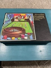Vintage Pleasantime Roulette Game With Wheel Ball Playing Mat Pacific Game Co.