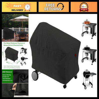 Heavy-Duty 22'' Charcoal Grill Cover - Fits Performer, Deluxe, Premium & More