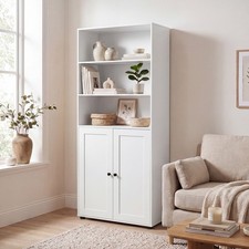 181 CM Tall Wooden Bookshelf Storage Organizer Bookcase With 3 Open Shelves
