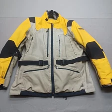 BMW Motorrad Santiago Jacket Mens 58 Yellow Black Adventure Motorcycle Padded