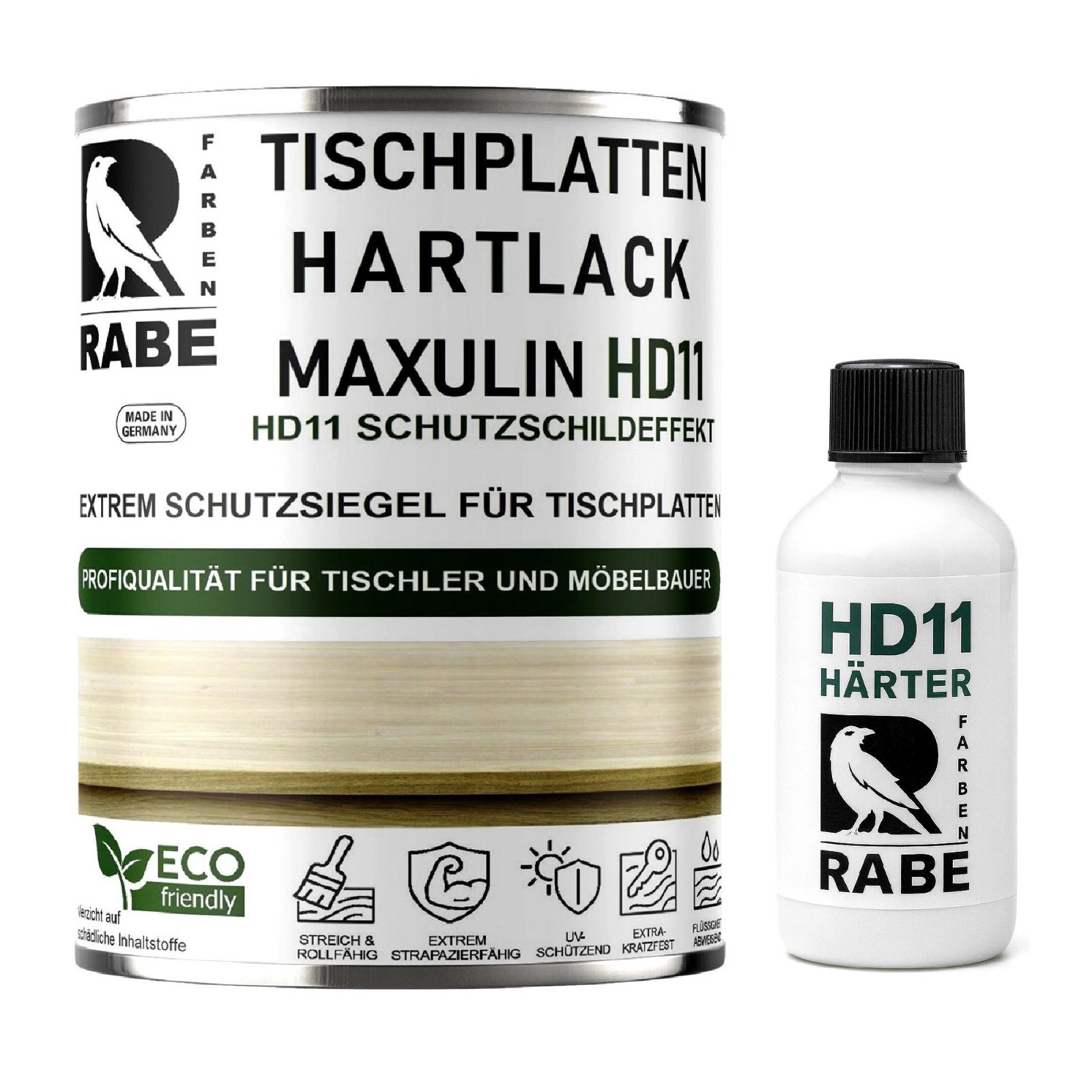 RABE 2K Hartlack für Tischplatten Thekenlack Gastronomie Möbel Holz lack farblos